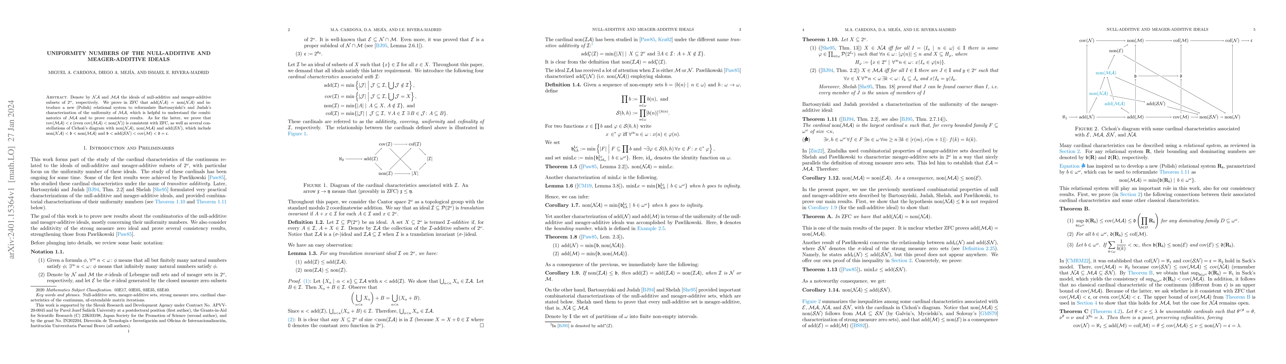 Thumbnail for Uniformity numbers of the null-additive and meager-additive ideals