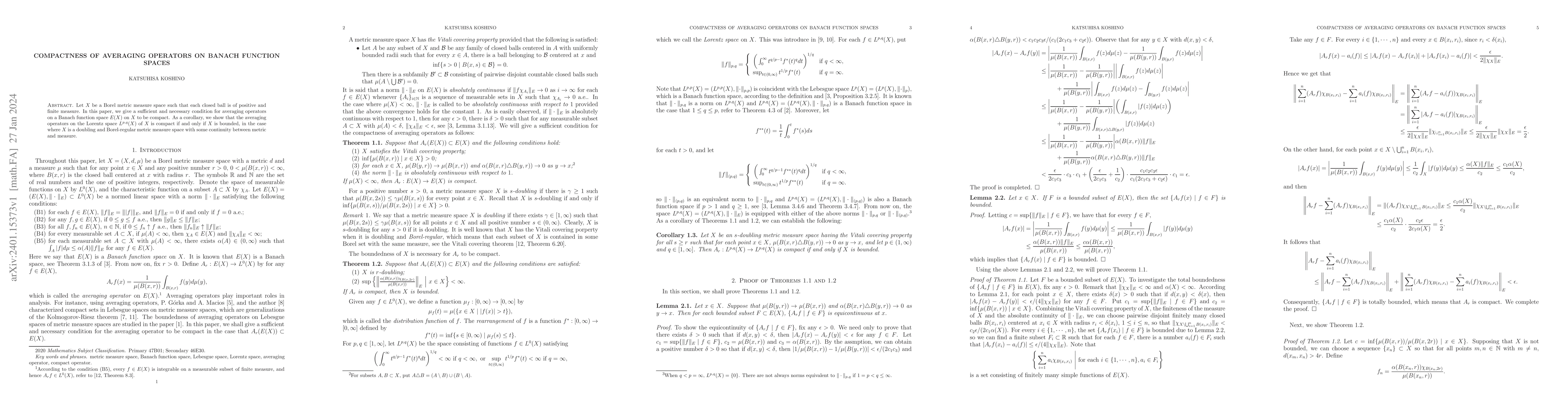 Thumbnail for Compactness of averaging operators on Banach function spaces