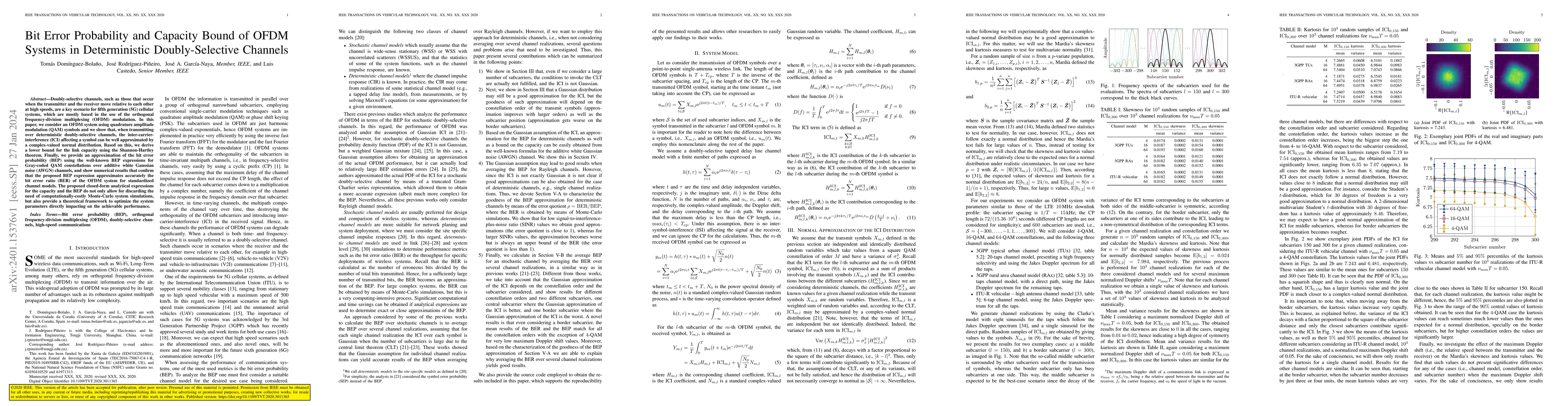 Thumbnail for Bit error probability and capacity bound of OFDM systems in
  deterministic doubly-selective channels