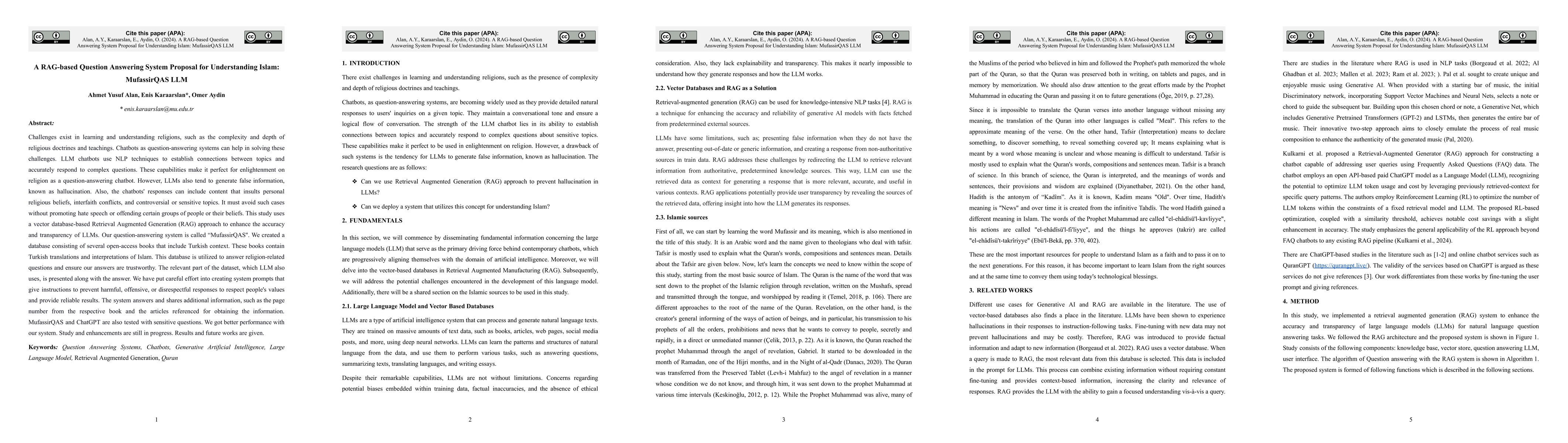 Thumbnail for A RAG-based Question Answering System Proposal for Understanding Islam:
  MufassirQAS LLM