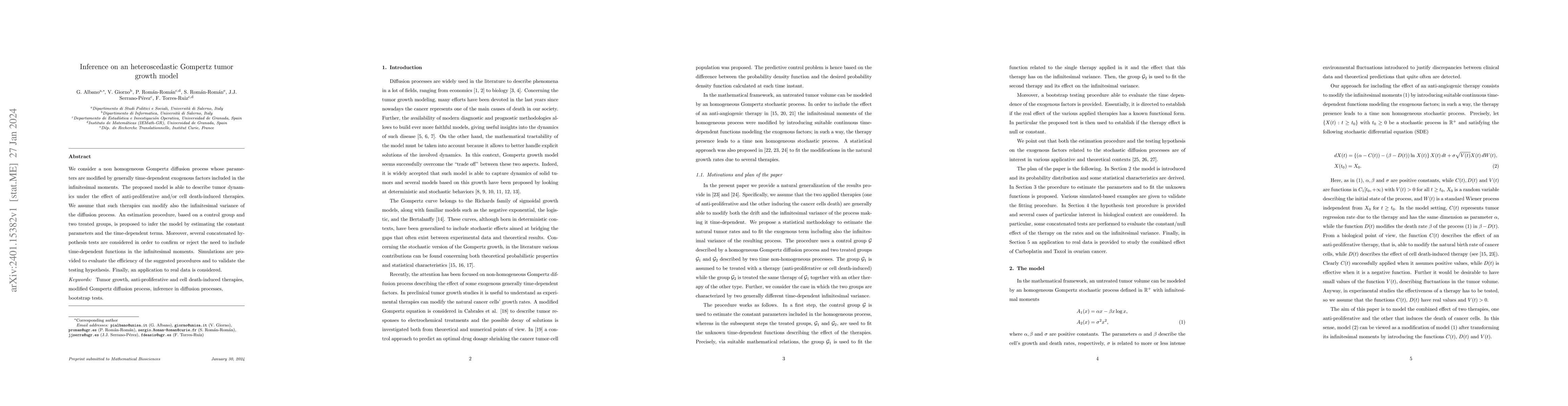 Thumbnail for Inference on an heteroscedastic Gompertz tumor growth model