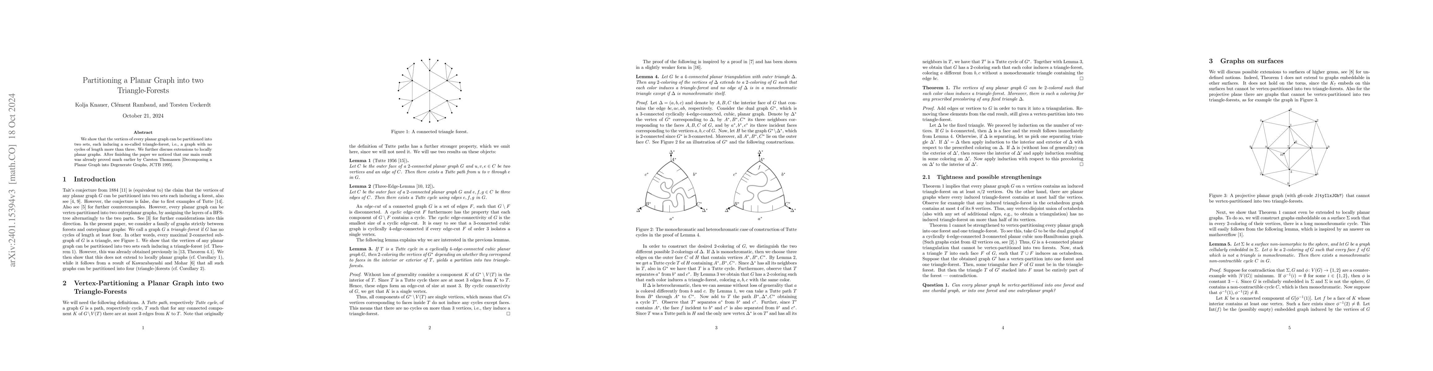 Thumbnail for Partitioning a Planar Graph into two Triangle-Forests