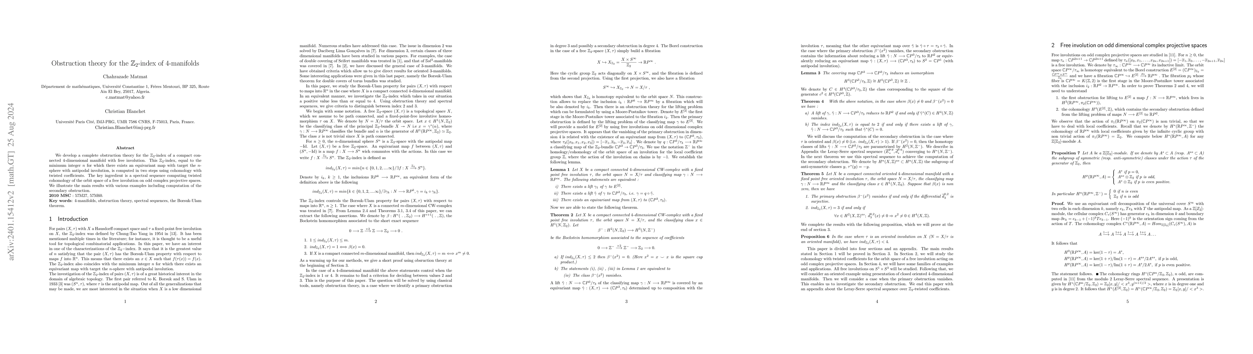 Thumbnail for Obstruction theory for the $\mathbb{Z}_2$-index of $4$-manifolds