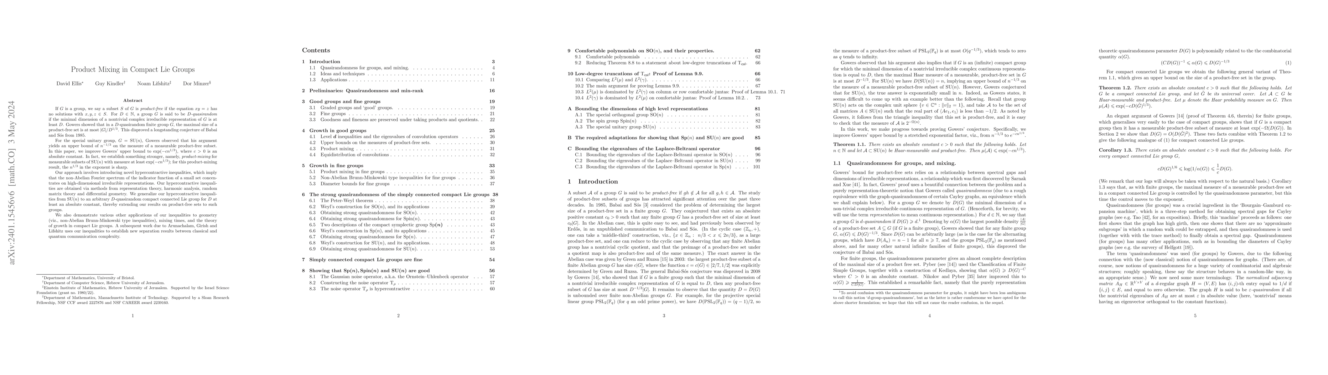 Thumbnail for Product Mixing in Compact Lie Groups