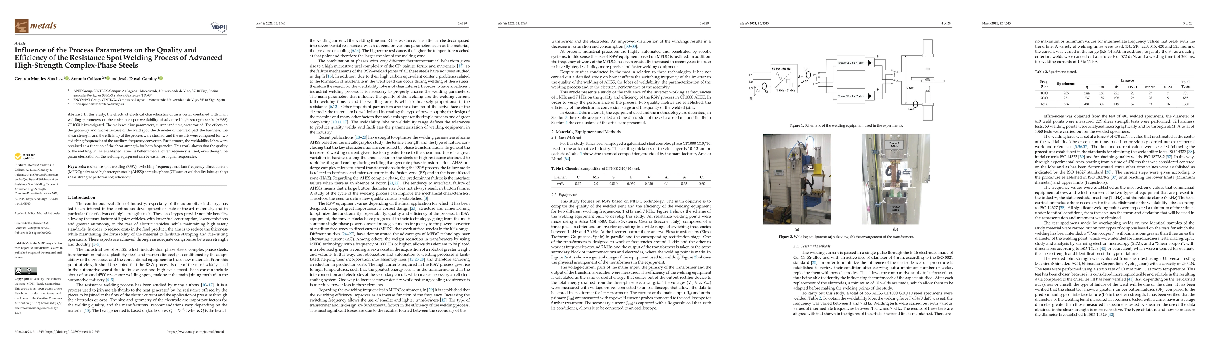 Thumbnail for Influence od the process parameters on the quality a efficiency of the
  resistance spot welding process of advanced high strength complex phase
  stells