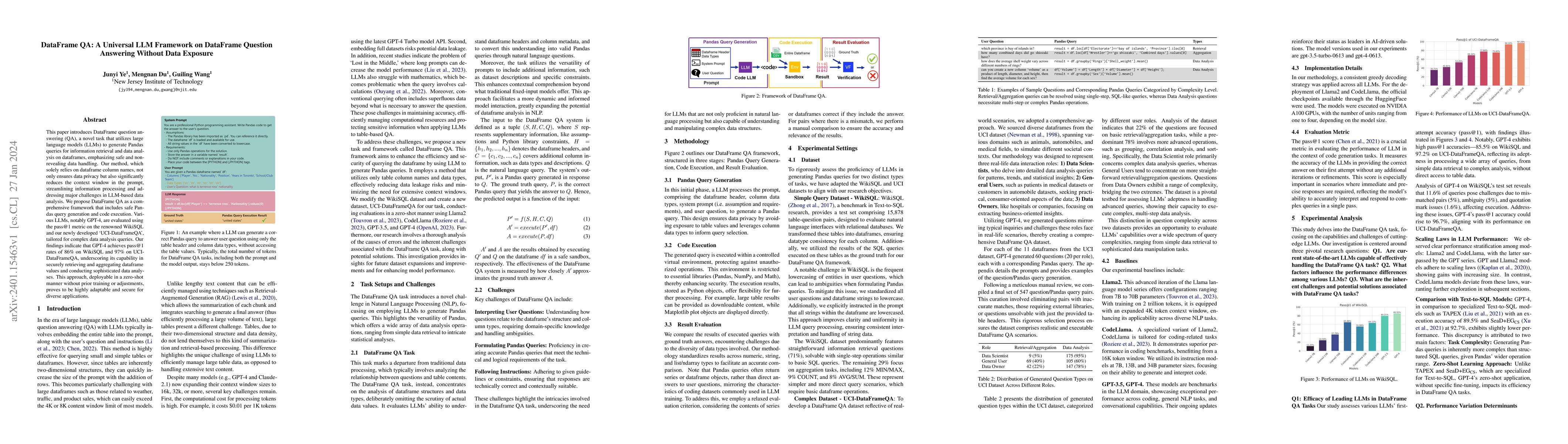 Thumbnail for DataFrame QA: A Universal LLM Framework on DataFrame Question Answering
  Without Data Exposure