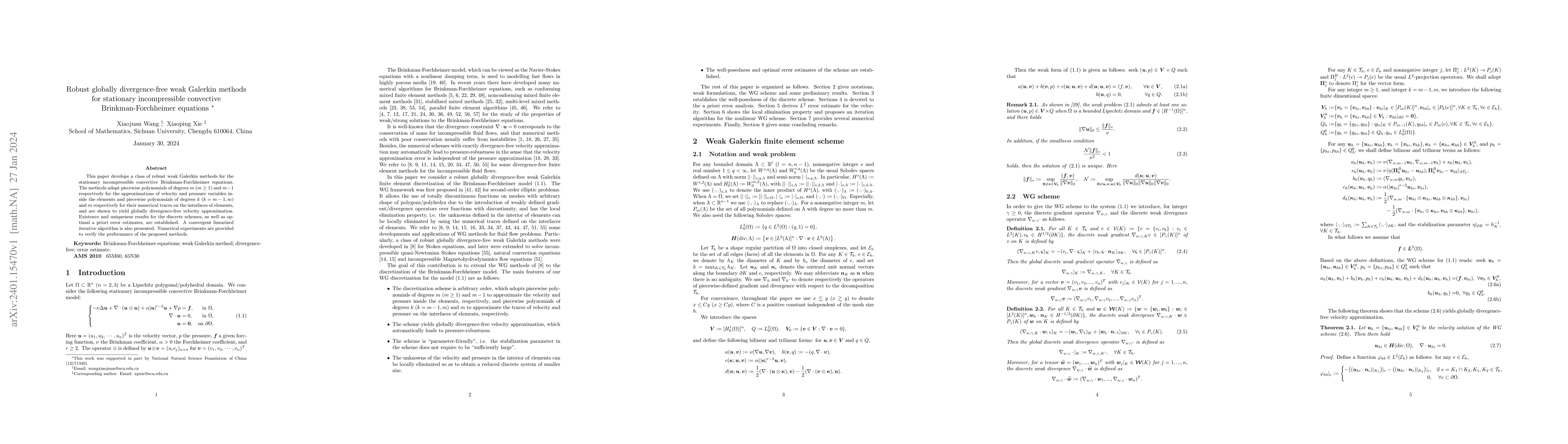Thumbnail for Robust globally divergence-free weak Galerkin methods for stationary
  incompressible convective Brinkman-Forchheimer equations