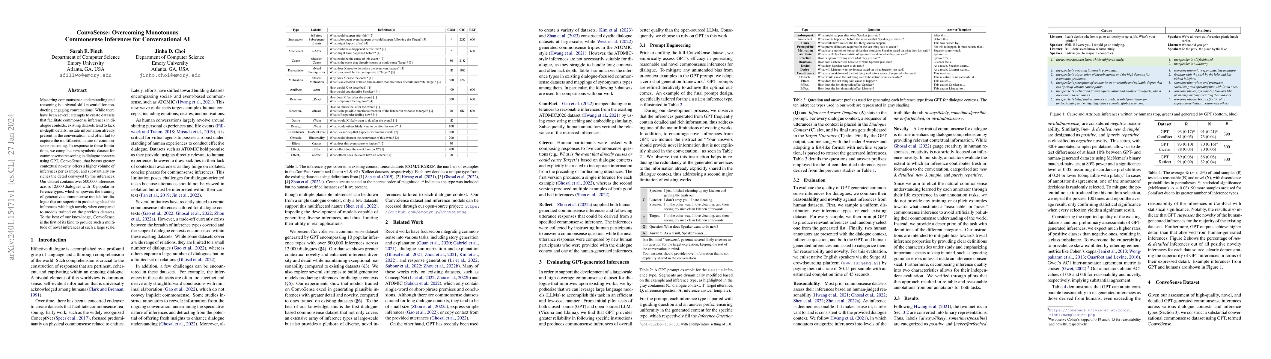 Thumbnail for ConvoSense: Overcoming Monotonous Commonsense Inferences for
  Conversational AI