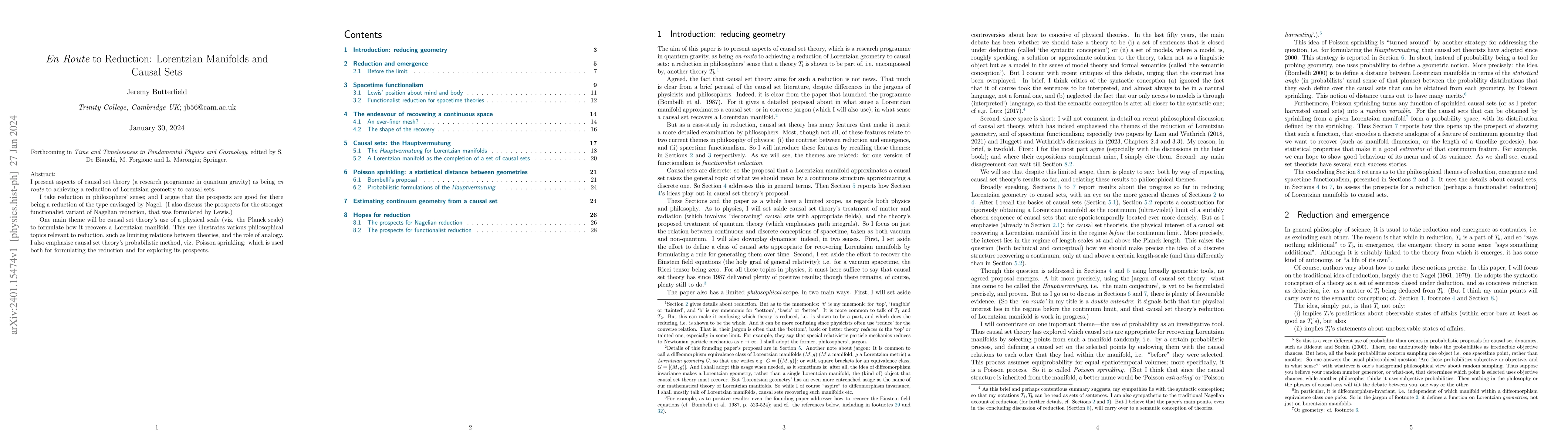 Thumbnail for En Route to Reduction: Lorentzian Manifolds and Causal Sets