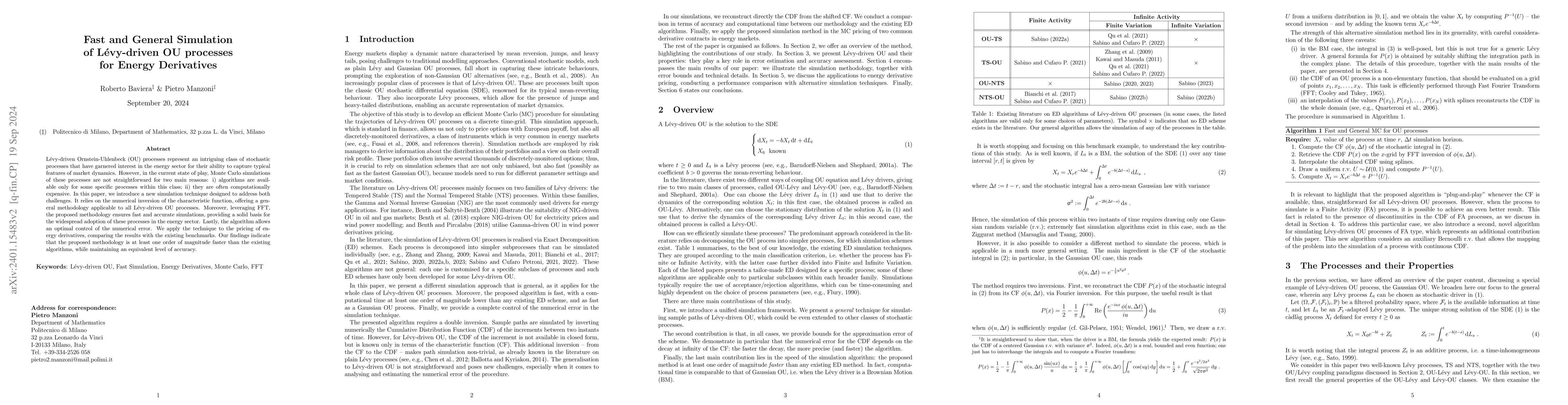 Thumbnail for Fast and General Simulation of L\'evy-driven OU processes for Energy
  Derivatives