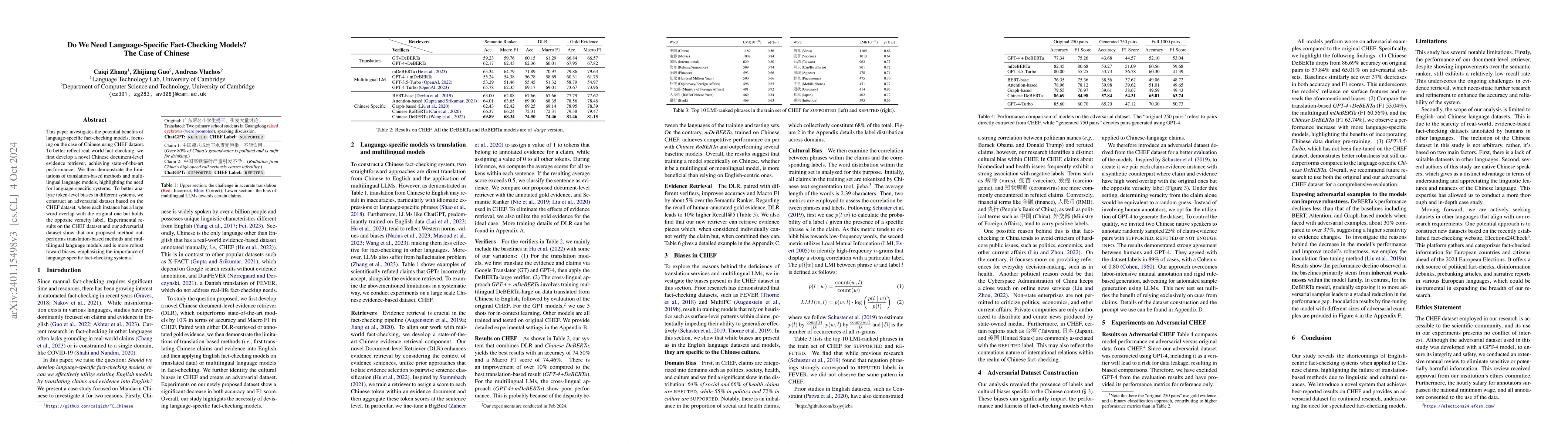 Thumbnail for Do We Need Language-Specific Fact-Checking Models? The Case of Chinese