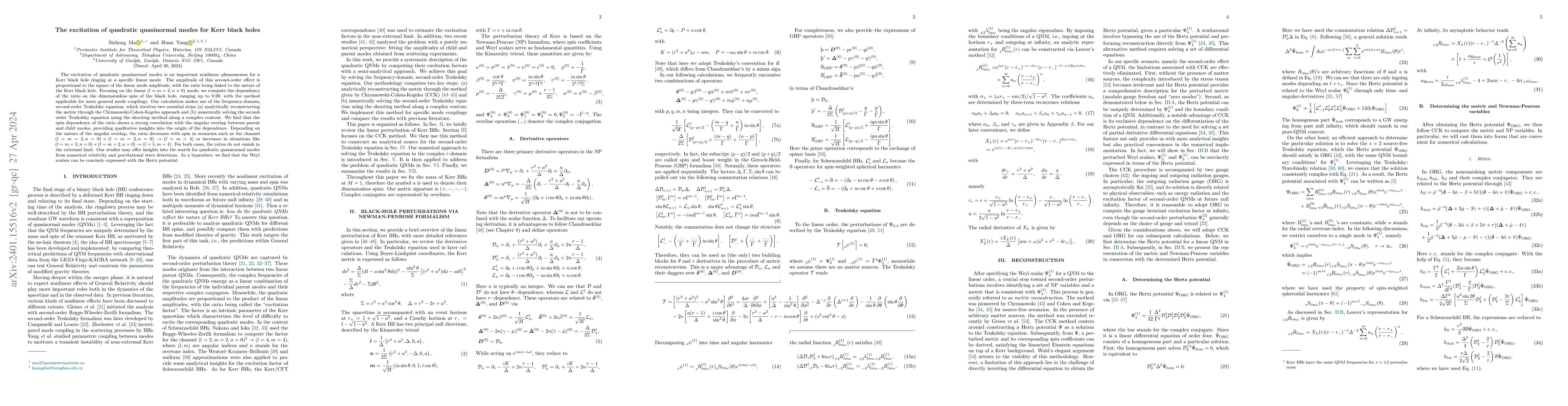 Thumbnail for The excitation of quadratic quasinormal modes for Kerr black holes