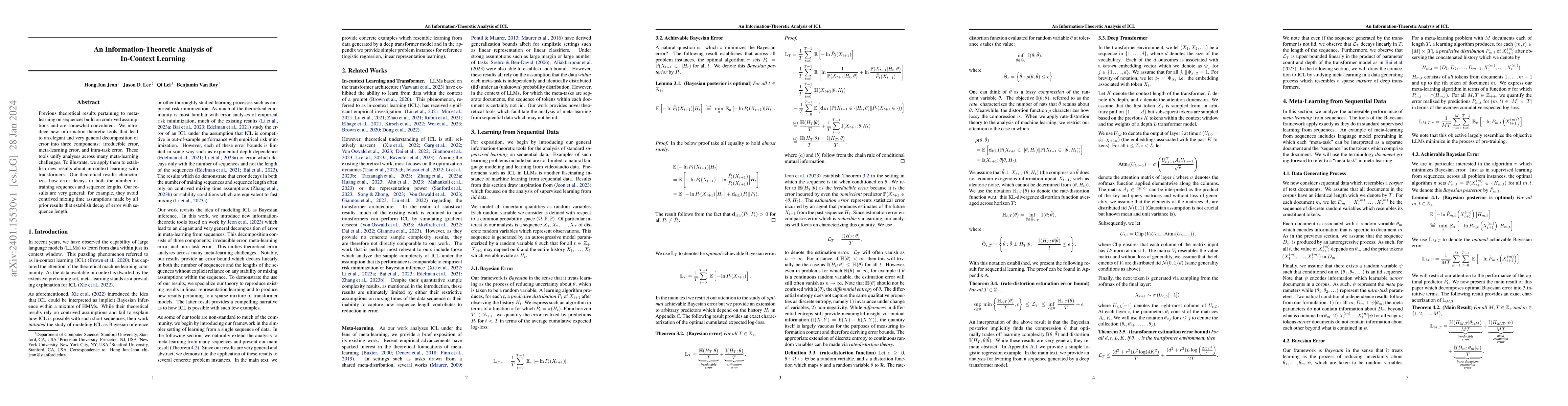 Thumbnail for An Information-Theoretic Analysis of In-Context Learning