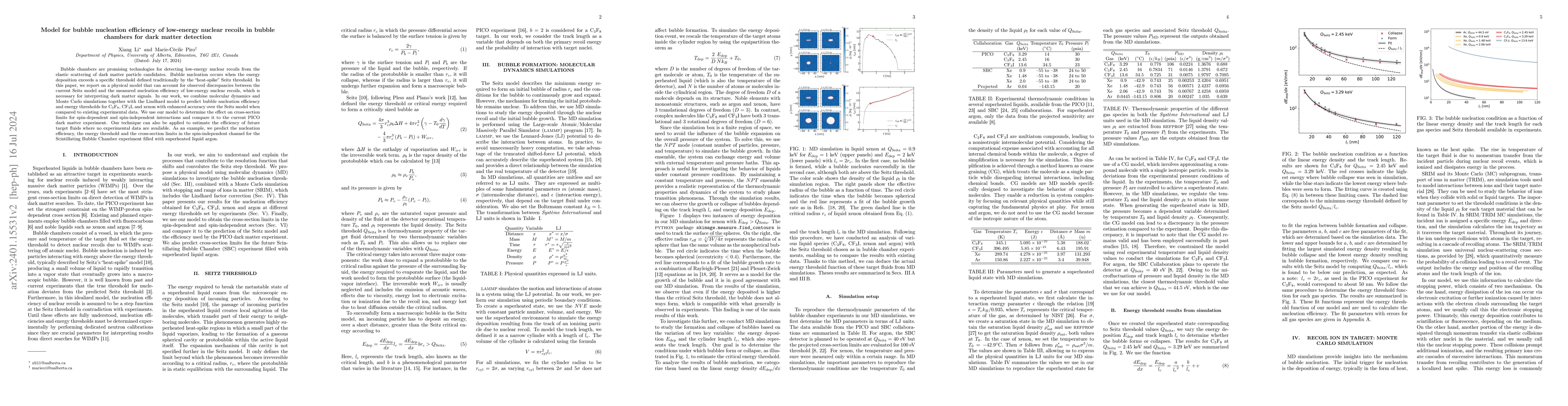 Thumbnail for Model for bubble nucleation efficiency of low-energy nuclear recoils in
  bubble chambers for dark matter detection