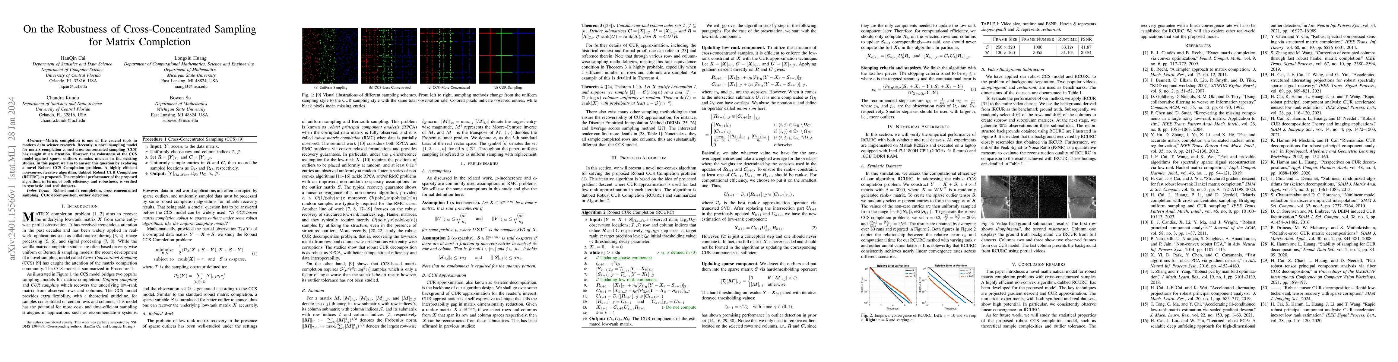 Thumbnail for On the Robustness of Cross-Concentrated Sampling for Matrix Completion