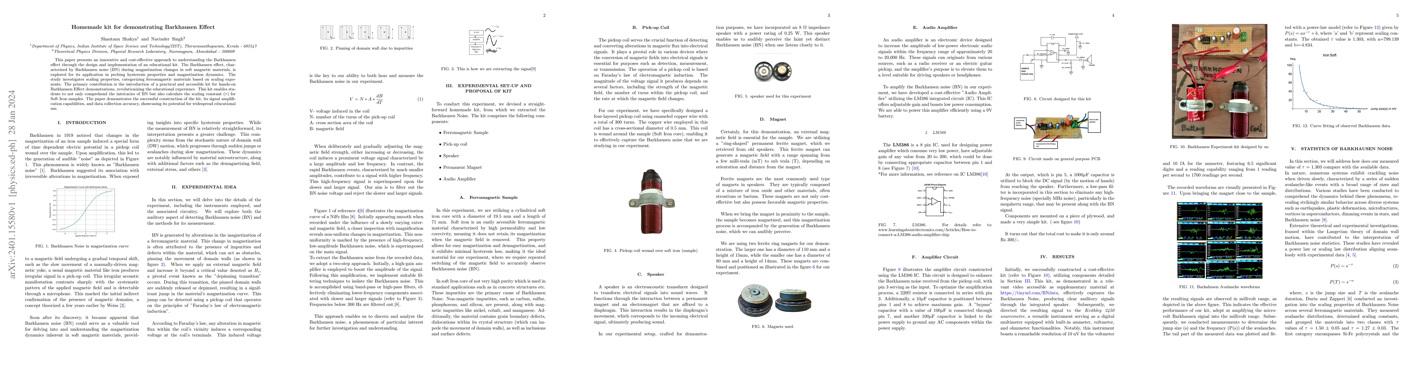 Thumbnail for Homemade kit for demonstrating Barkhausen Effect