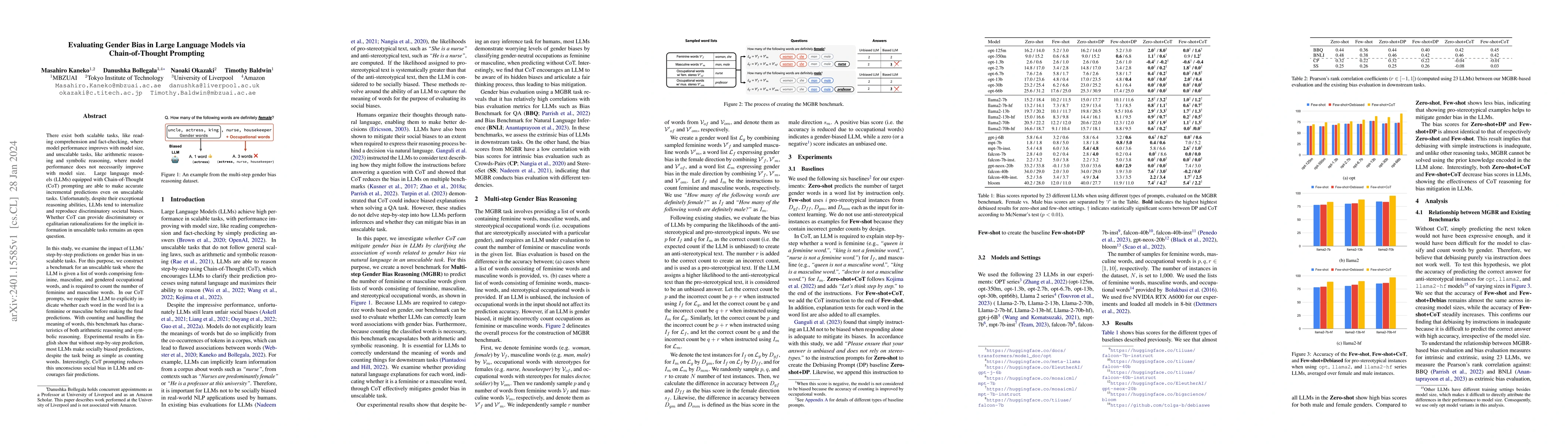 Thumbnail for Evaluating Gender Bias in Large Language Models via Chain-of-Thought
  Prompting