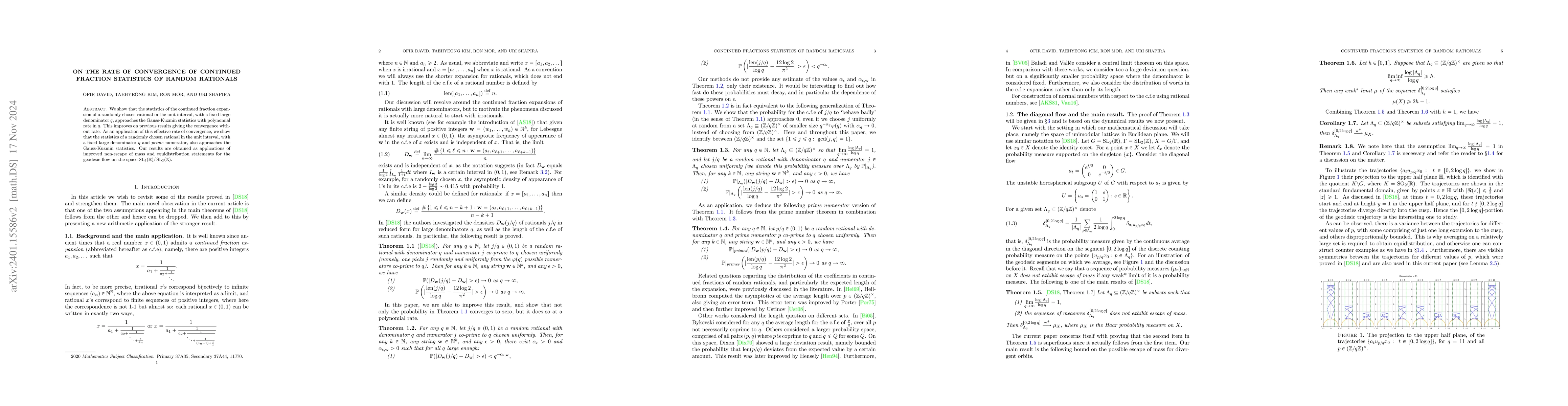 Thumbnail for On the rate of convergence of continued fraction statistics of random
  rationals