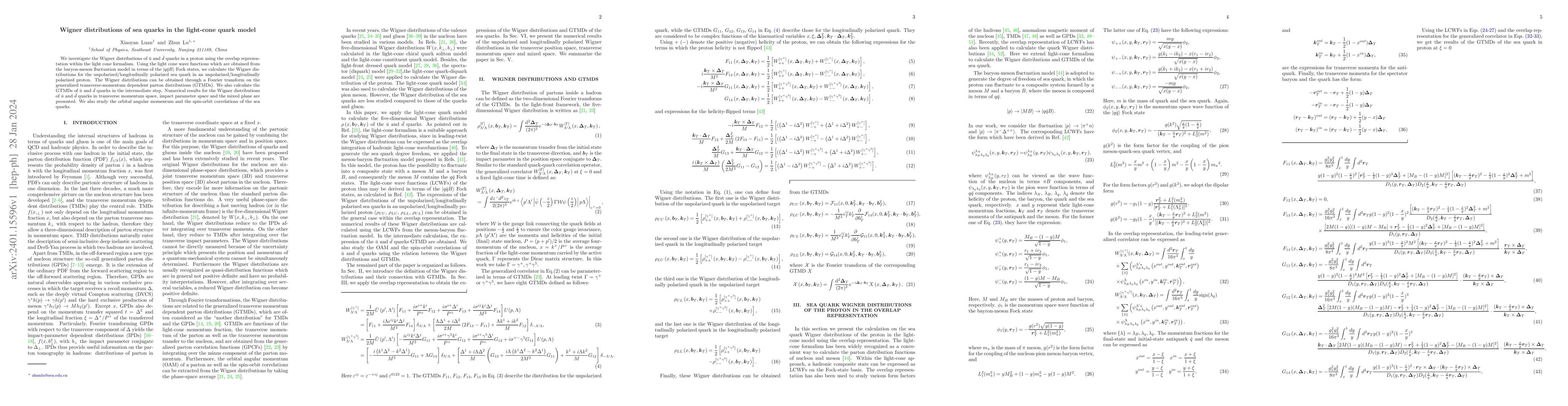 Thumbnail for Wigner distributions of sea quarks in the light-cone quark model
