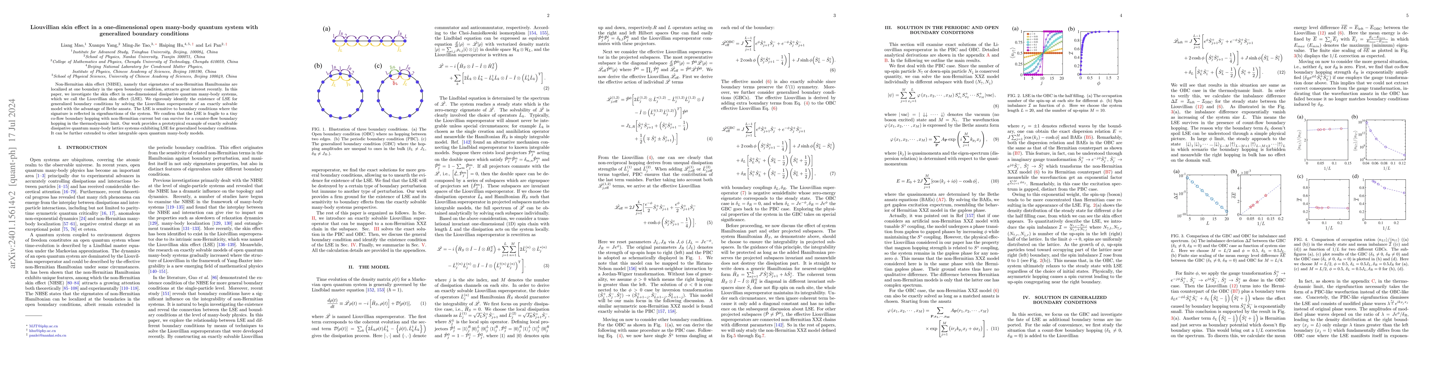 Thumbnail for Liouvillian skin effect in a one-dimensional open many-body quantum
  system with generalized boundary conditions