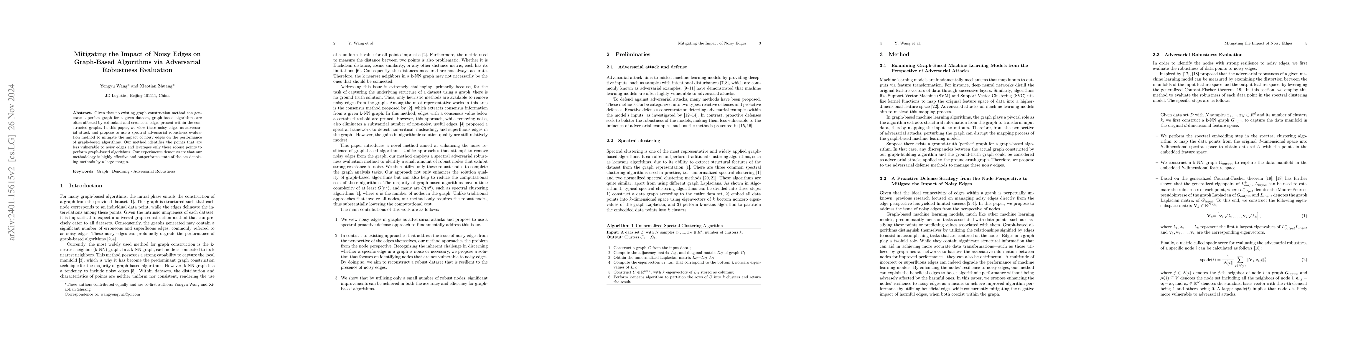 Thumbnail for Addressing Noise and Efficiency Issues in Graph-Based Machine Learning
  Models From the Perspective of Adversarial Attack