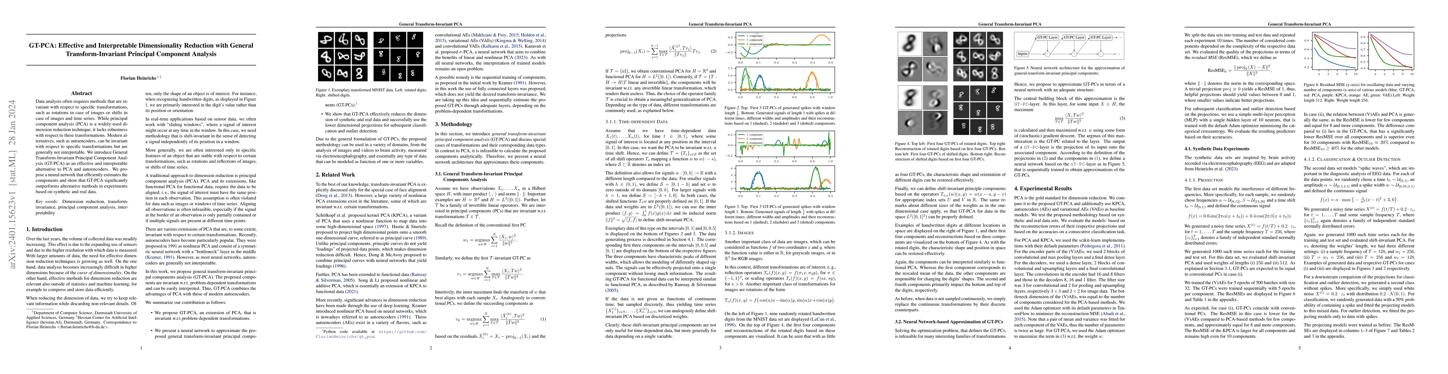 Thumbnail for GT-PCA: Effective and Interpretable Dimensionality Reduction with
  General Transform-Invariant Principal Component Analysis