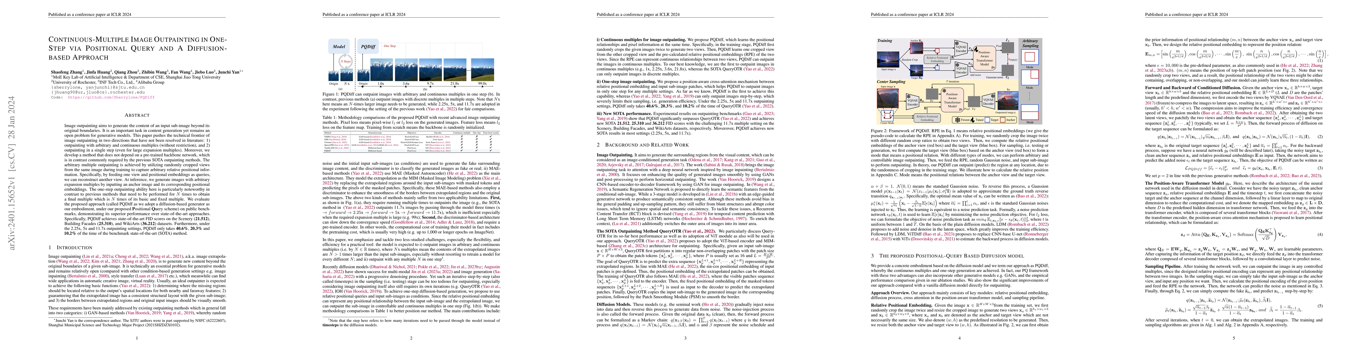Thumbnail for Continuous-Multiple Image Outpainting in One-Step via Positional Query
  and A Diffusion-based Approach