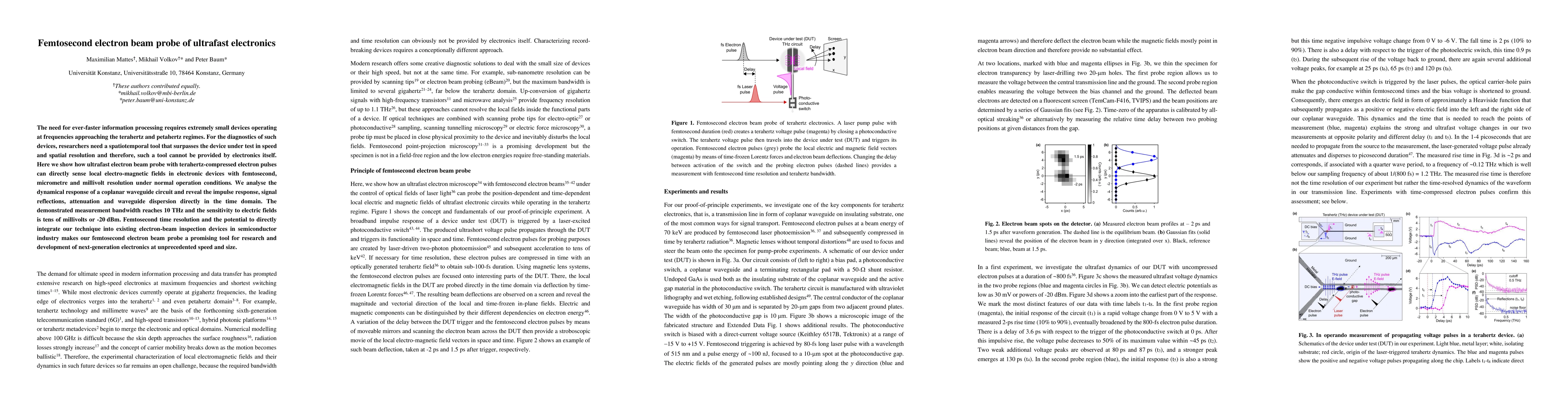 Thumbnail for Femtosecond electron beam probe of ultrafast electronics