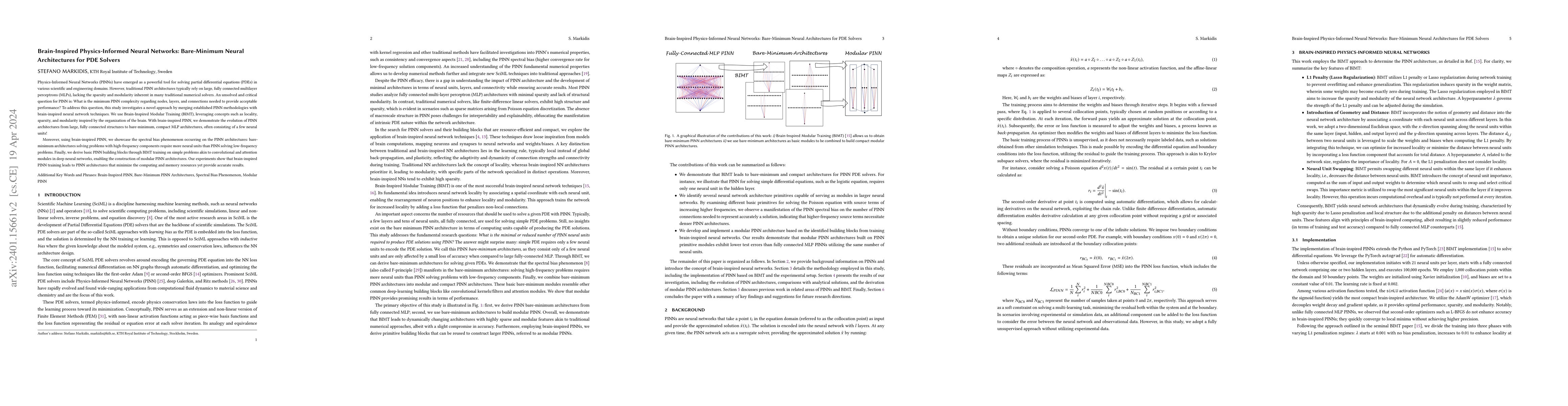 Thumbnail for Brain-Inspired Physics-Informed Neural Networks: Bare-Minimum Neural
  Architectures for PDE Solvers