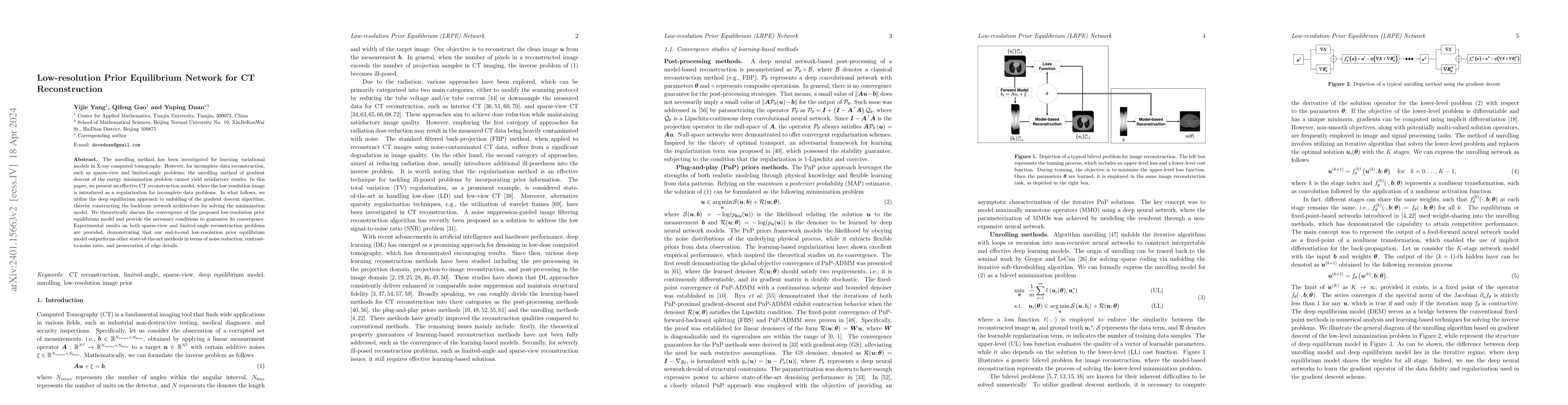Thumbnail for Low-resolution Prior Equilibrium Network for CT Reconstruction