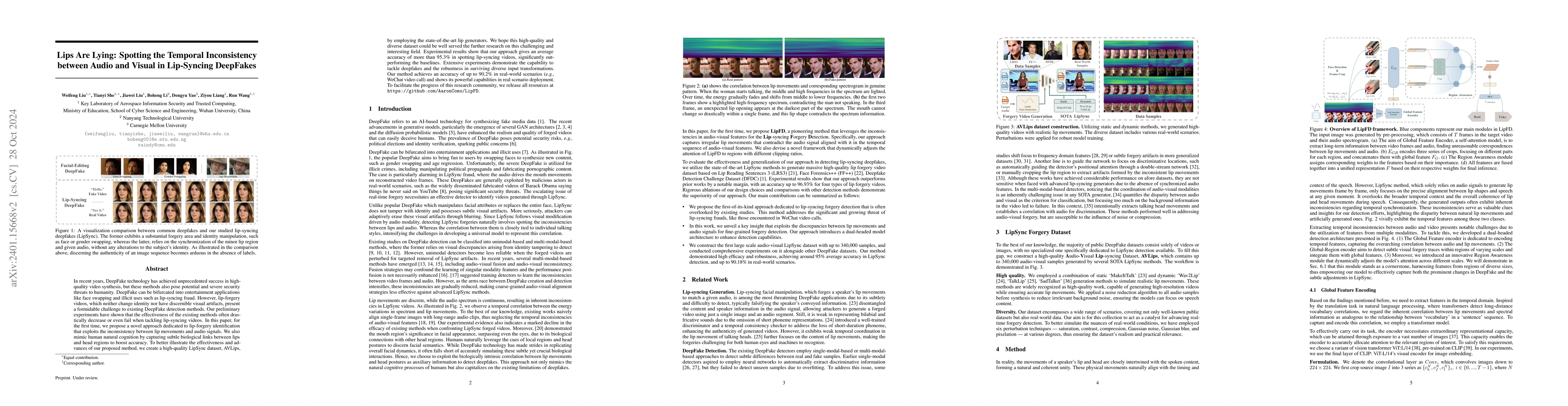 Thumbnail for Lips Are Lying: Spotting the Temporal Inconsistency between Audio and
  Visual in Lip-Syncing DeepFakes
