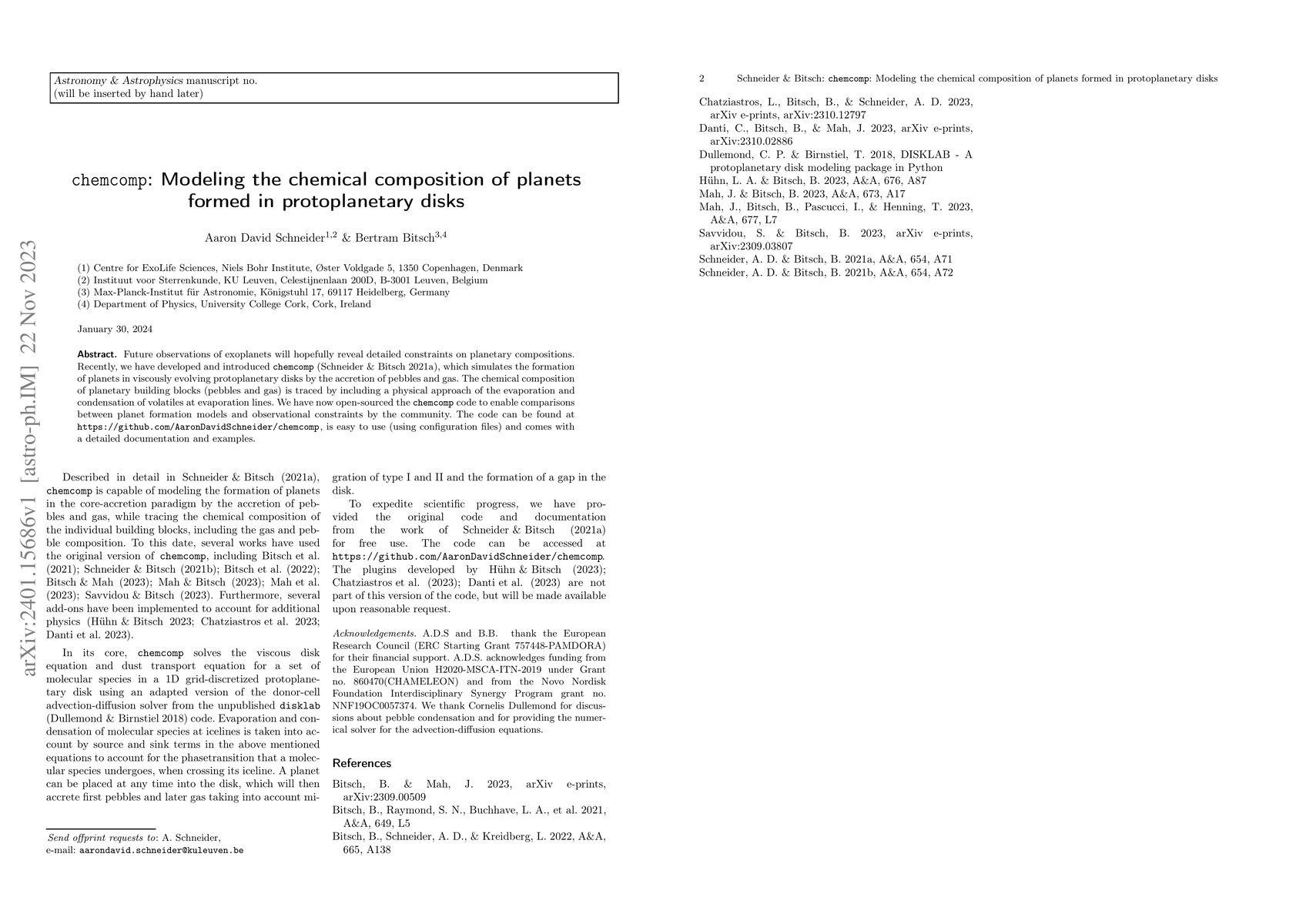 Thumbnail for chemcomp: Modeling the chemical composition of planets formed in
  protoplanetary disks