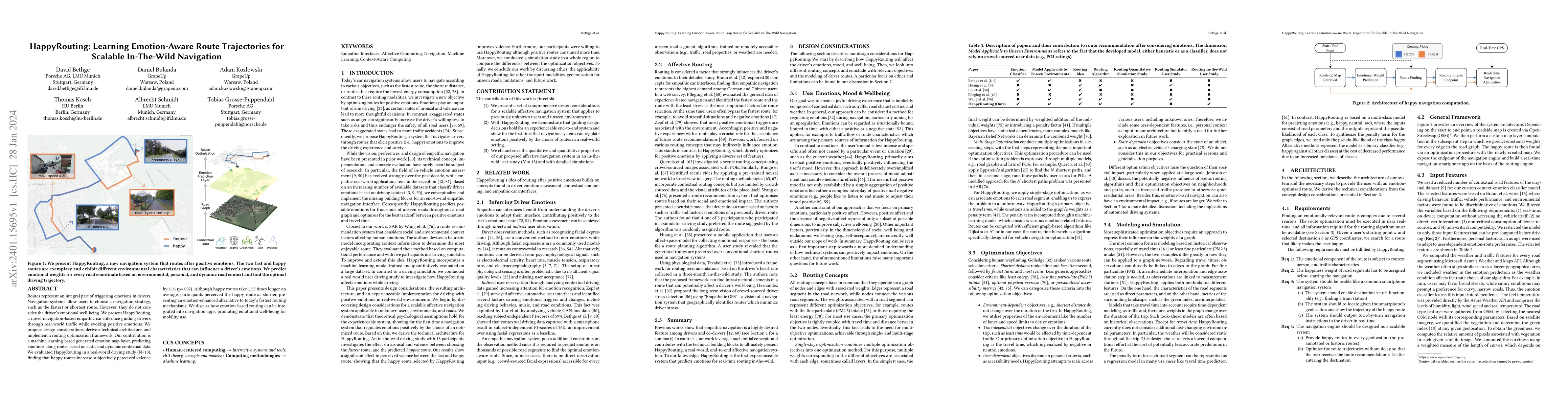 Thumbnail for HappyRouting: Learning Emotion-Aware Route Trajectories for Scalable
  In-The-Wild Navigation