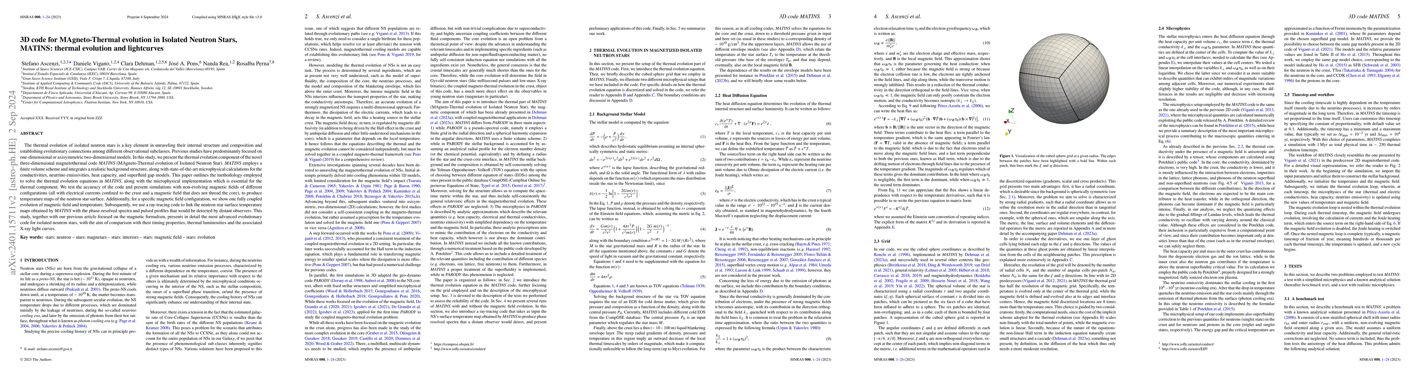 Thumbnail for 3D code for MAgneto-Thermal evolution in Isolated Neutron Stars, MATINS:
  thermal evolution and lightcurves
