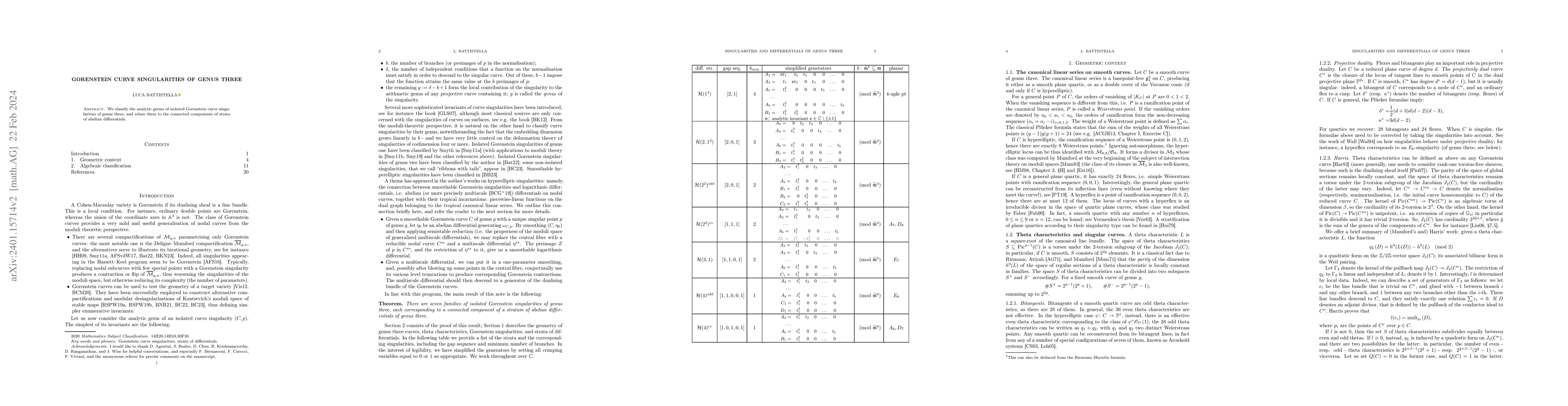 Thumbnail for Gorenstein curve singularities of genus three