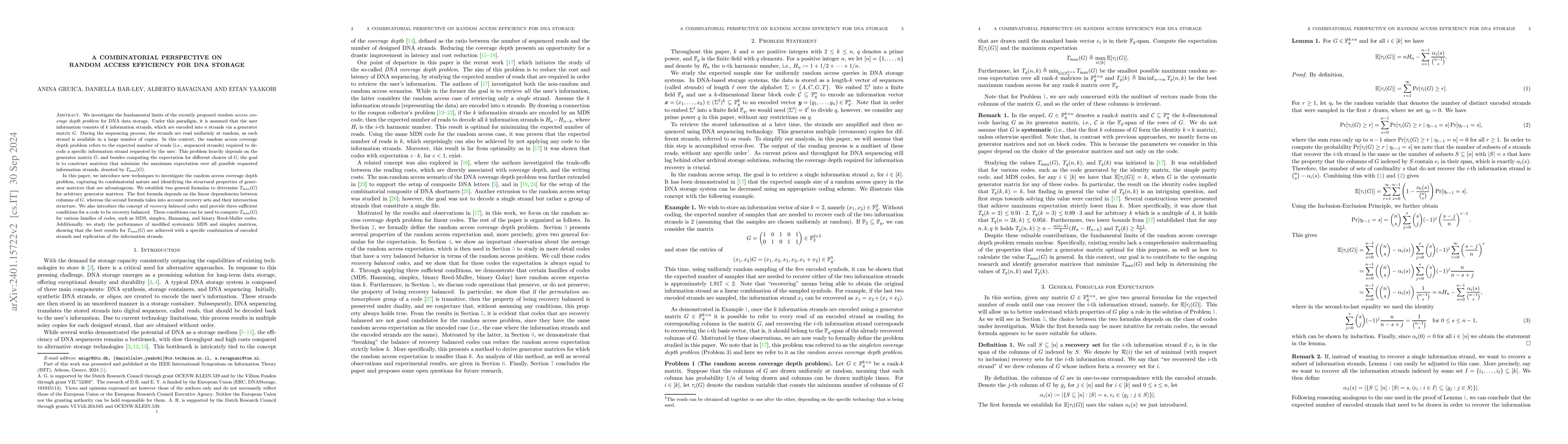 Thumbnail for Reducing Coverage Depth in DNA Storage: A Combinatorial Perspective on
  Random Access Efficiency