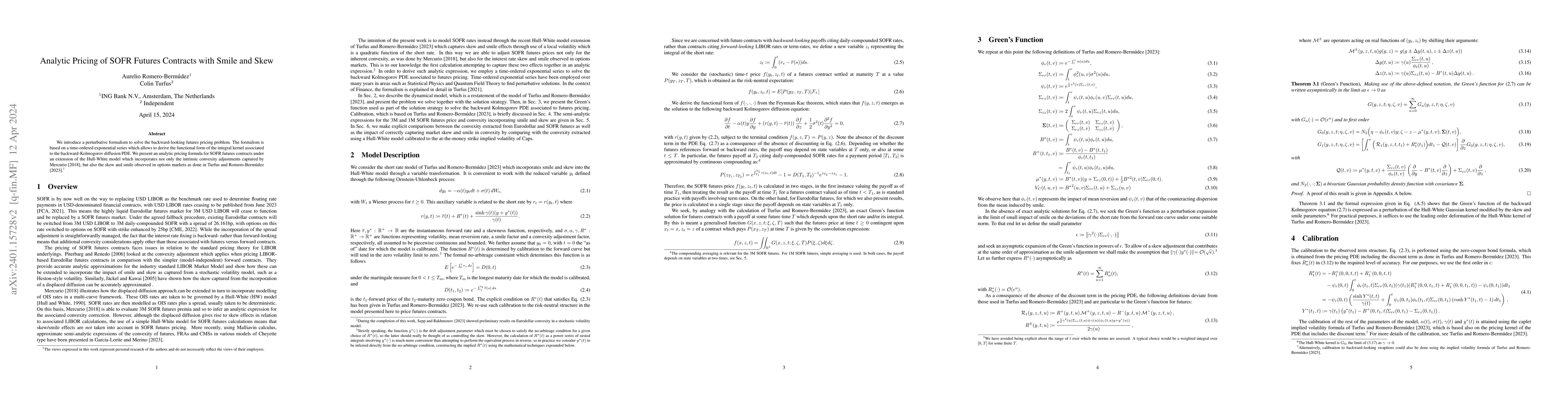 Thumbnail for Analytic Pricing of SOFR Futures Contracts with Smile and Skew