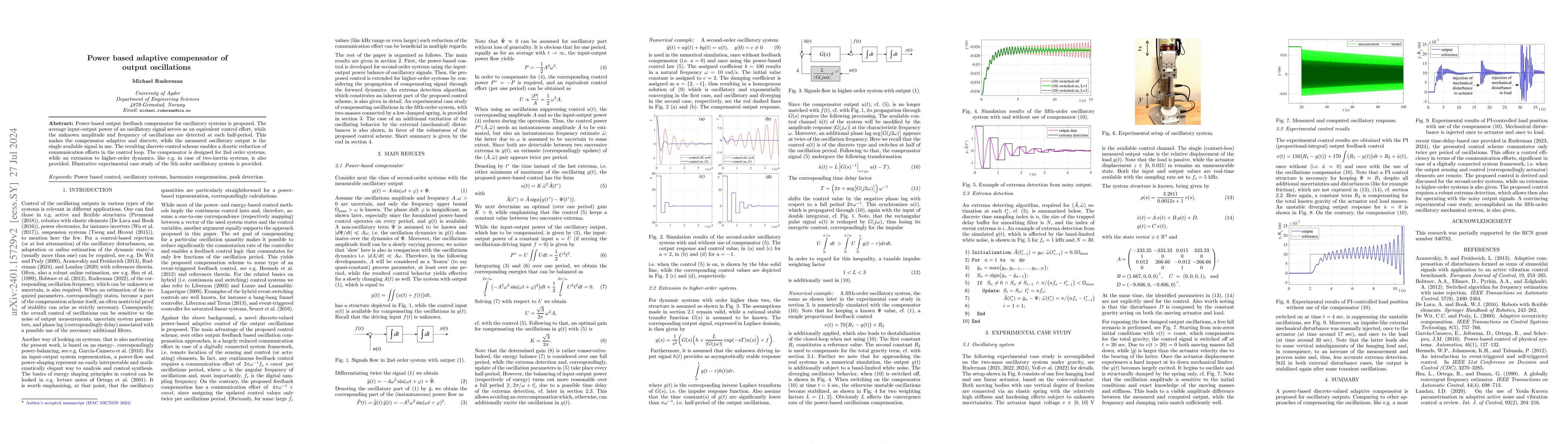 Thumbnail for Power based adaptive compensator of output oscillations