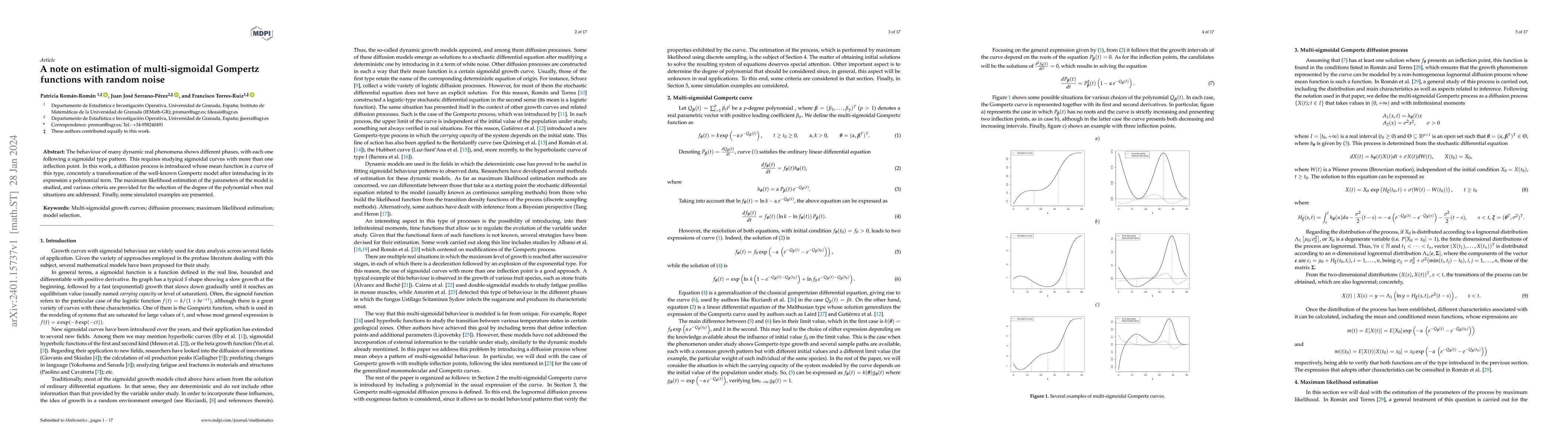 Thumbnail for A Note on Estimation of Multi-Sigmoidal Gompertz Functions with Random
  Noise