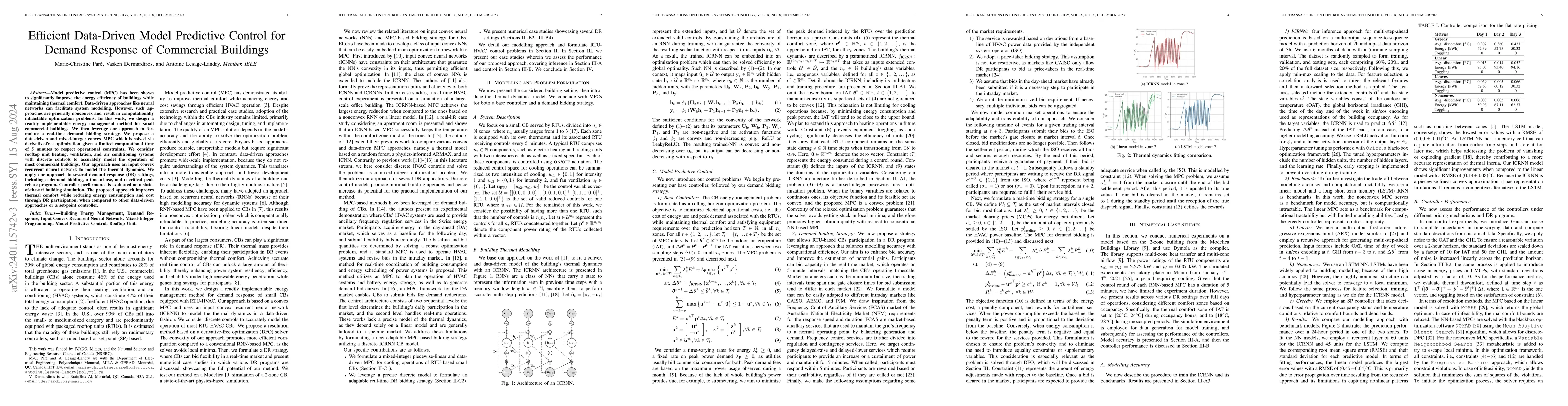 Thumbnail for Efficient Data-Driven MPC for Demand Response of Commercial Buildings