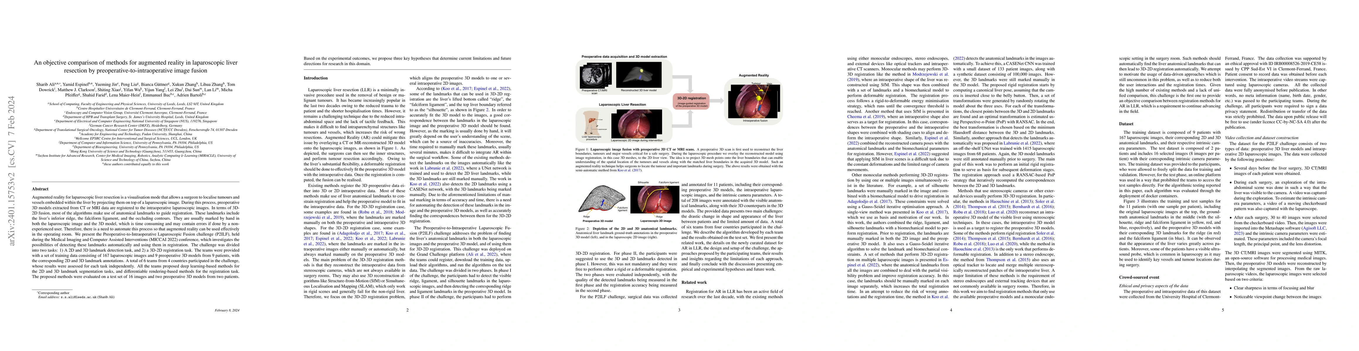 Thumbnail for An objective comparison of methods for augmented reality in laparoscopic
  liver resection by preoperative-to-intraoperative image fusion