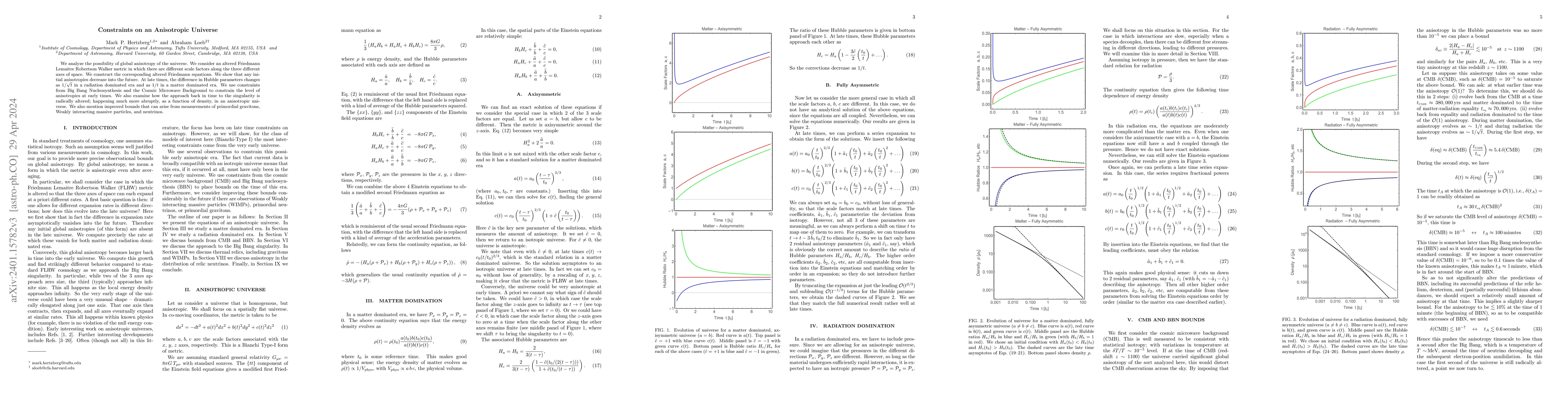Thumbnail for Constraints on an Anisotropic Universe