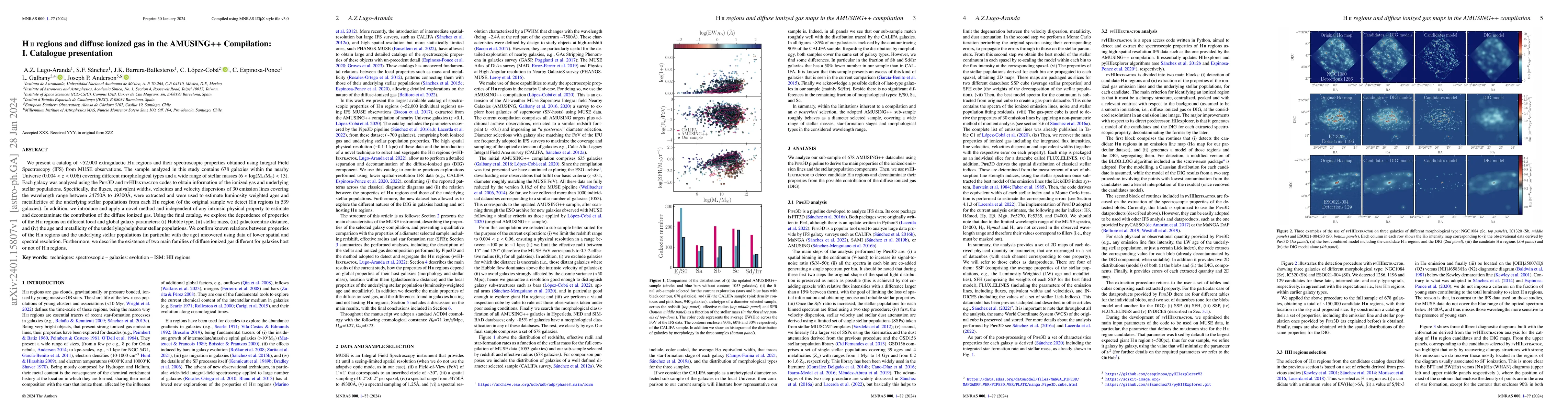 Thumbnail for HII regions and diffuse ionized gas in the AMUSING++ Compilation: I.
  Catalogue presentation