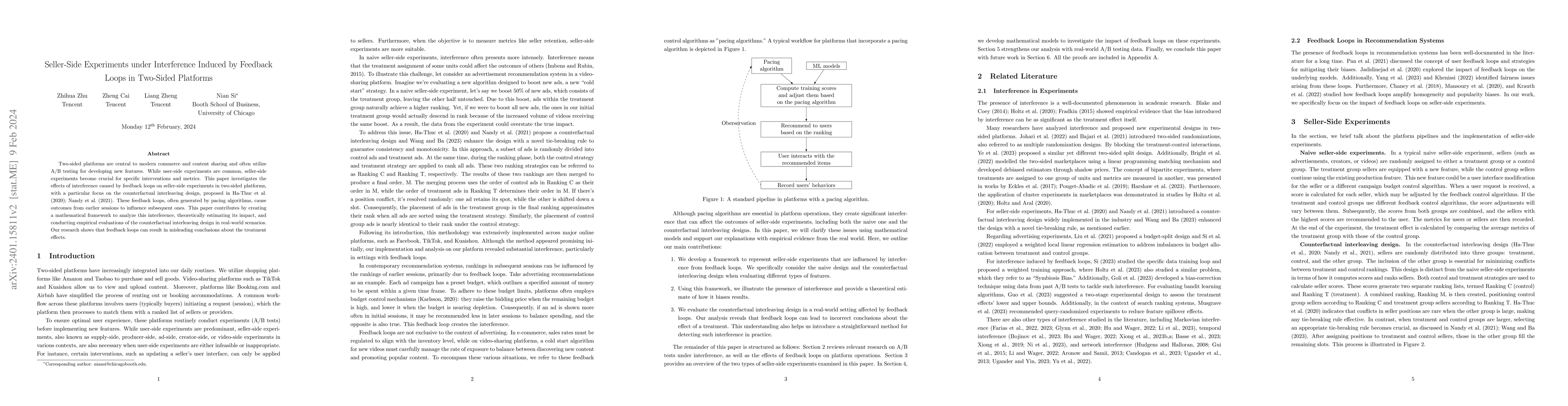 Thumbnail for Seller-Side Experiments under Interference Induced by Feedback Loops in
  Two-Sided Platforms