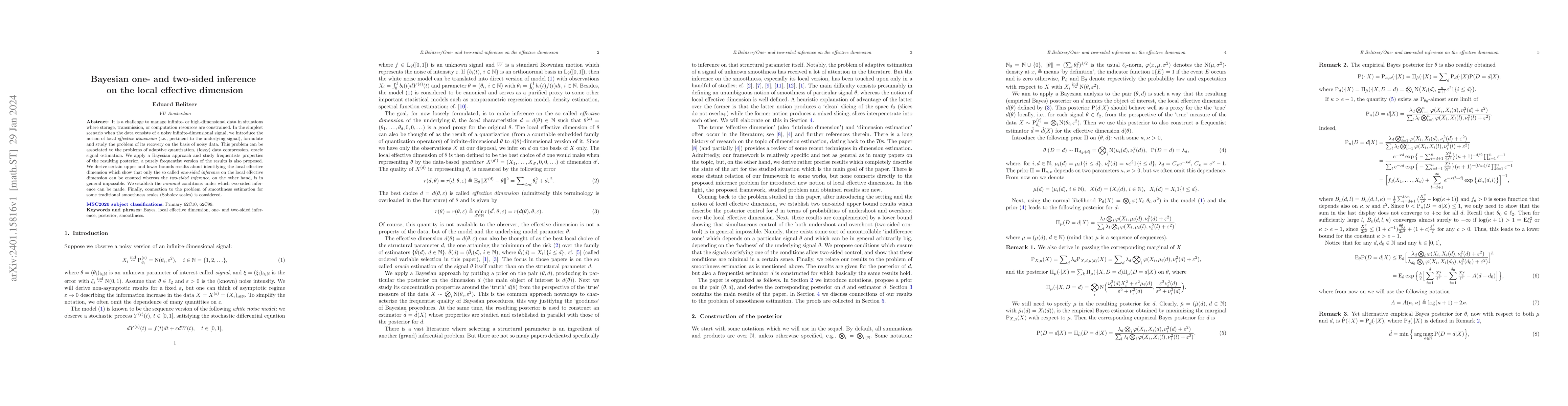 Thumbnail for Bayesian one- and two-sided inference on the local effective dimension