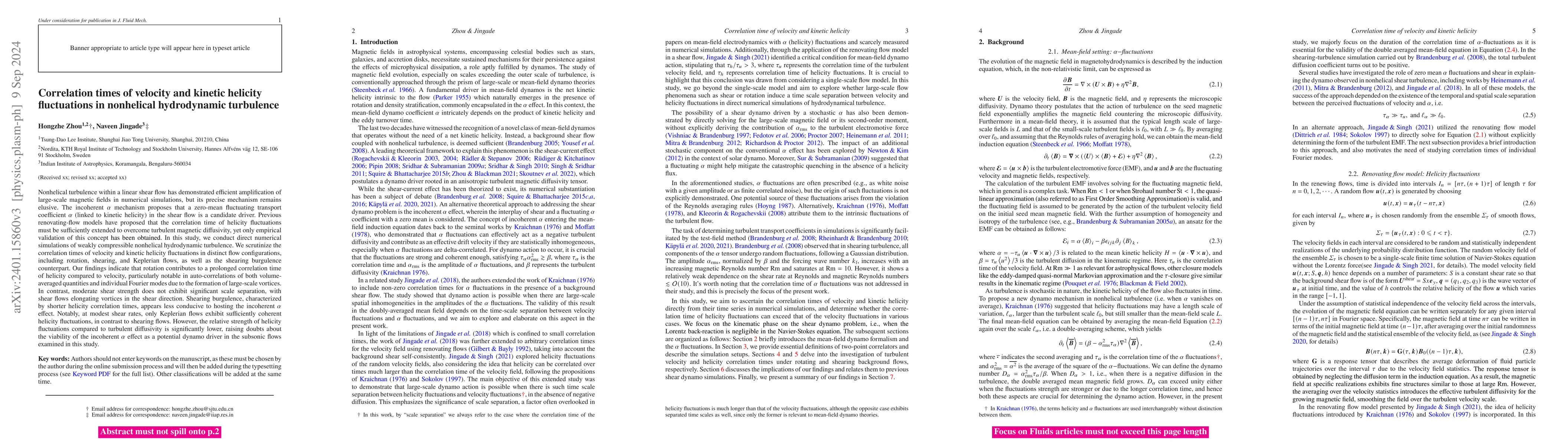 Thumbnail for Correlation times of velocity and kinetic helicity fluctuations in
  nonhelical hydrodynamic turbulence