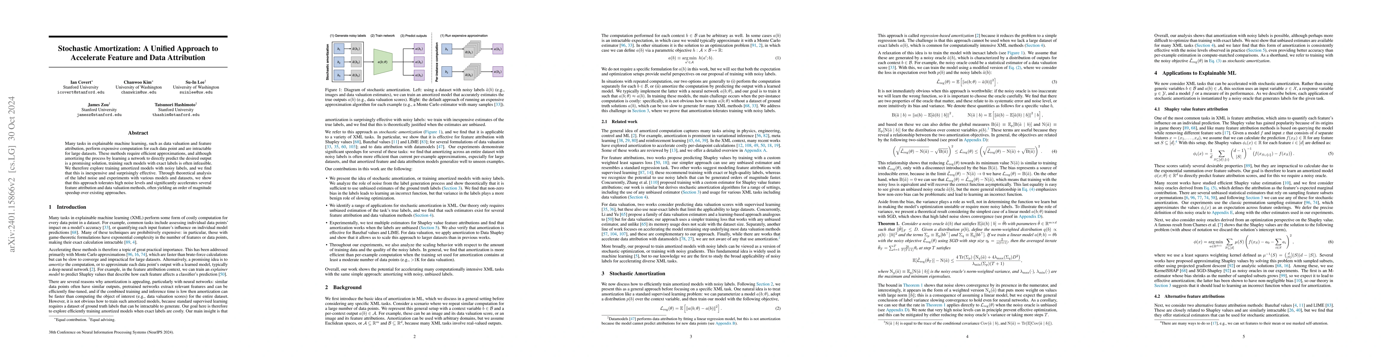 Thumbnail for Stochastic Amortization: A Unified Approach to Accelerate Feature and
  Data Attribution