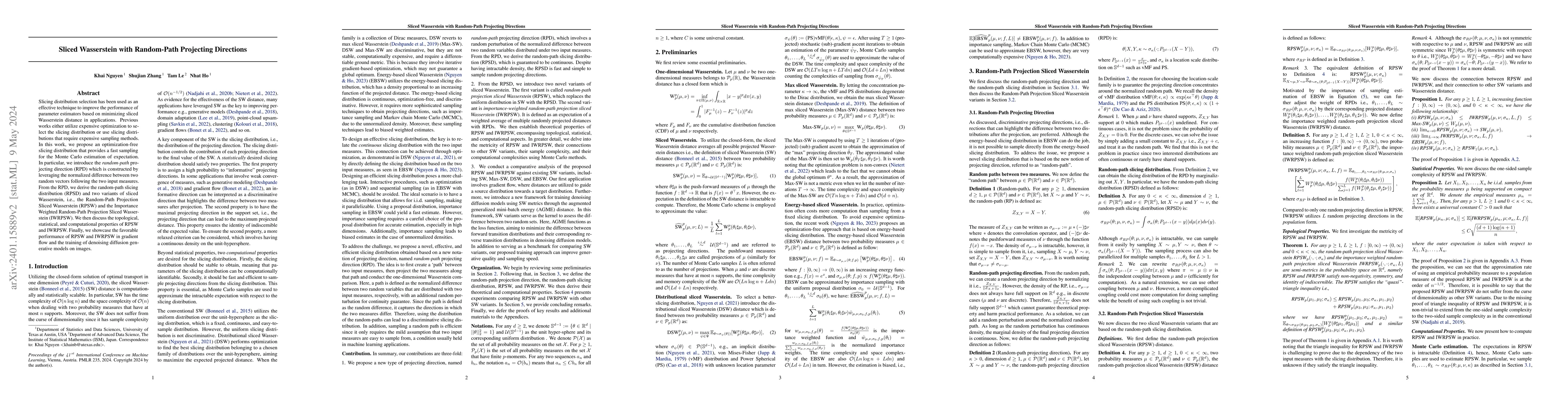 Thumbnail for Sliced Wasserstein with Random-Path Projecting Directions