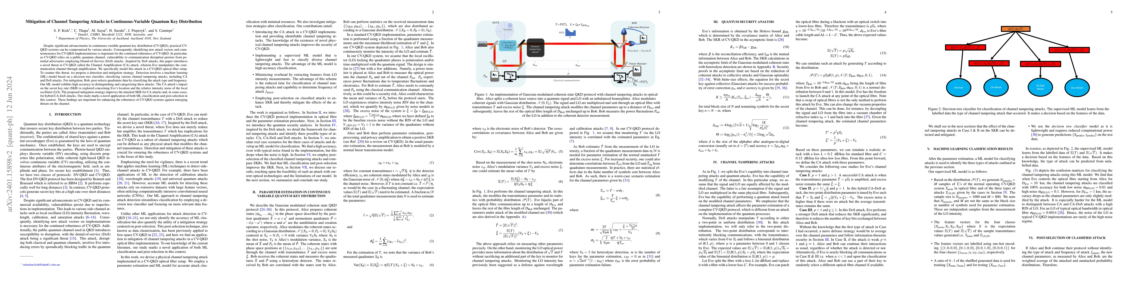 Thumbnail for Mitigation of Channel Tampering Attacks in Continuous-Variable Quantum
  Key Distribution