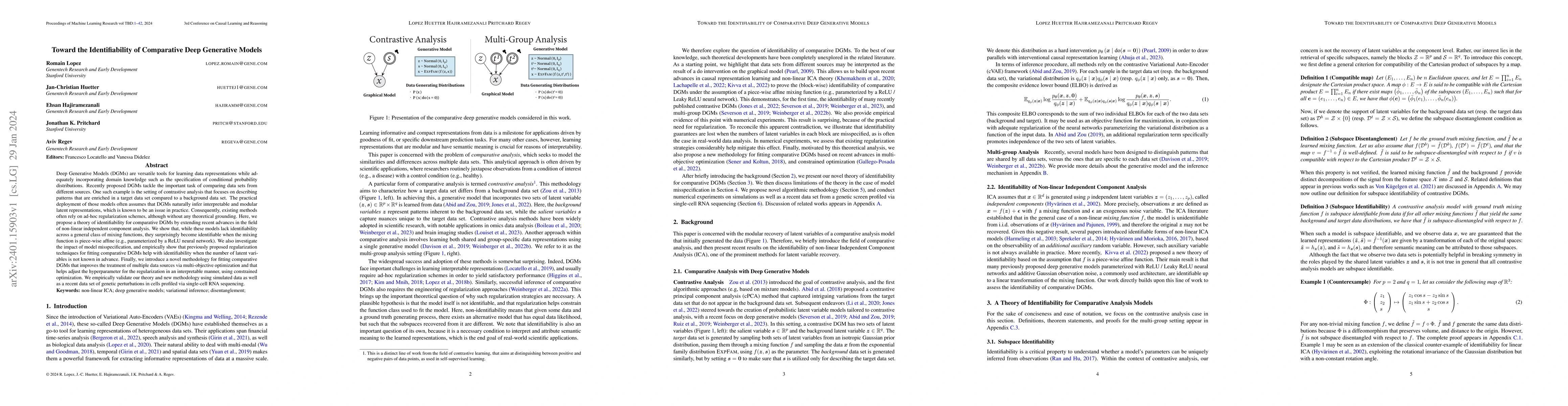 Thumbnail for Toward the Identifiability of Comparative Deep Generative Models